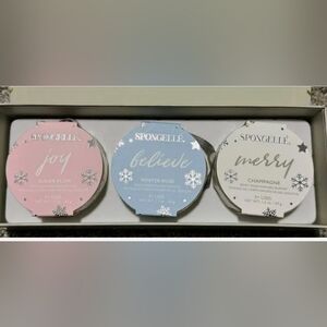 Spongellé Believe Winter Rose, Champaign, Sugar Plum Body Wash Infused Bufferset